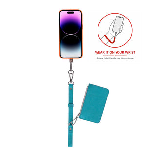 Marlow PU Leather Phone Strap & Wallet Set, Turquoise