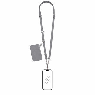 Marlow PU Leather Phone Strap & Wallet Set, Gray