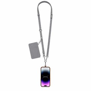 Marlow PU Leather Phone Strap & Wallet Set, Gray
