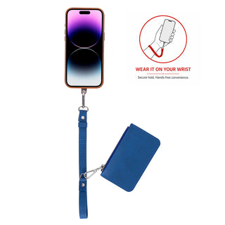 Marlow PU Leather Phone Strap & Wallet Set, Blue
