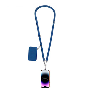 Marlow PU Leather Phone Strap & Wallet Set, Blue