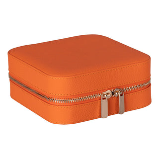 Amanda Full‑Grain Leather Jewelry Box, Burgundy