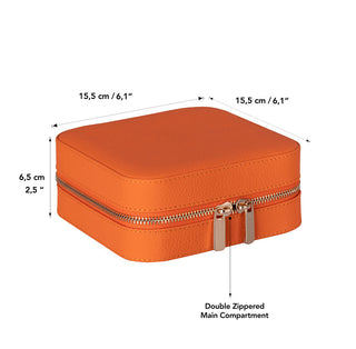 Amanda Full‑Grain Leather Jewelry Box, Lilac