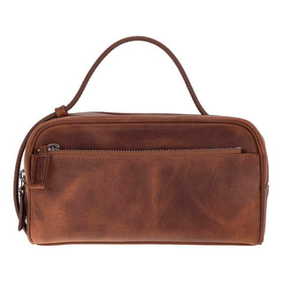 Trevor Leather Dopp Kit, Saddle Brown