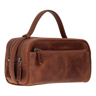 Trevor Leather Dopp Kit, Saddle Brown