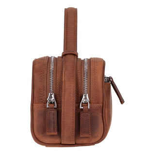 Trevor Leather Dopp Kit, Saddle Brown