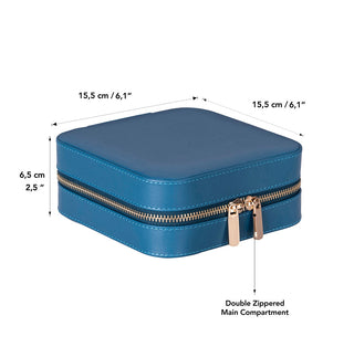 Amanda Full‑Grain Leather Jewelry Box, Black