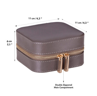 Amanda Full‑Grain Leather Jewelry Box, Lilac
