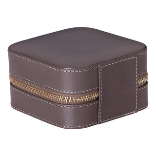 Amanda Full‑Grain Leather Jewelry Box, Peach