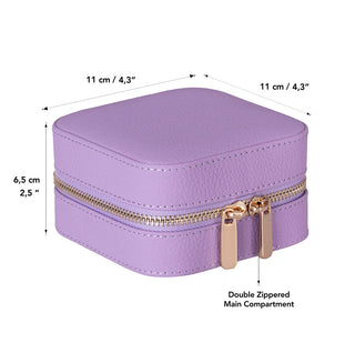 Amanda Full‑Grain Leather Jewelry Box, Burgundy