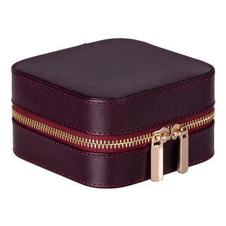 Amanda Full‑Grain Leather Jewelry Box, Black