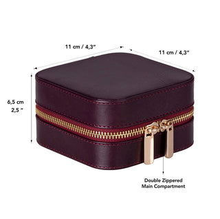 Amanda Full‑Grain Leather Jewelry Box, Lilac