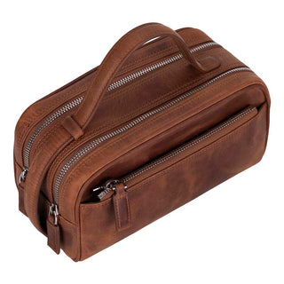 Trevor Leather Dopp Kit, Saddle Brown
