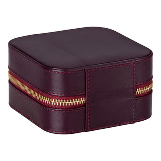 Amanda Full‑Grain Leather Jewelry Box, Orange