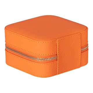 Amanda Full‑Grain Leather Jewelry Box, Blue