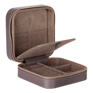 Amanda Full‑Grain Leather Jewelry Box, Lilac