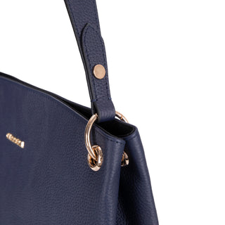Carrera Calivra Leather Women's Shoulder Bag, Navy Blue