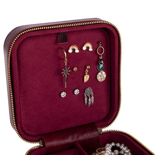 Amanda Full‑Grain Leather Jewelry Box, Lilac