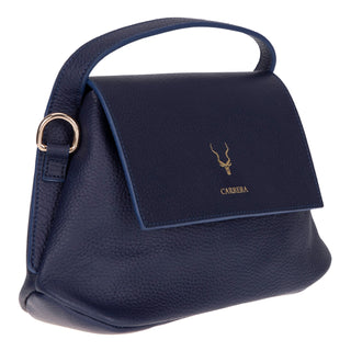 Carrera Arvelia Leather Women's Top Handle & Shoulder Bag, Navy Blue