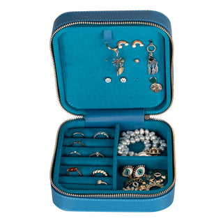 Amanda Full‑Grain Leather Jewelry Box, Orange