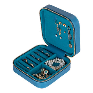 Amanda Full‑Grain Leather Jewelry Box, Lilac