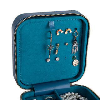 Amanda Full‑Grain Leather Jewelry Box, Orange