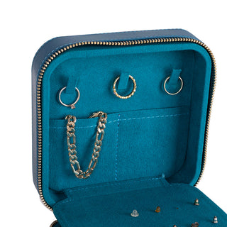 Amanda Full‑Grain Leather Jewelry Box, Burgundy