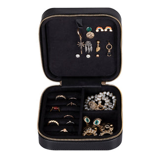 Amanda Full‑Grain Leather Jewelry Box, Orange