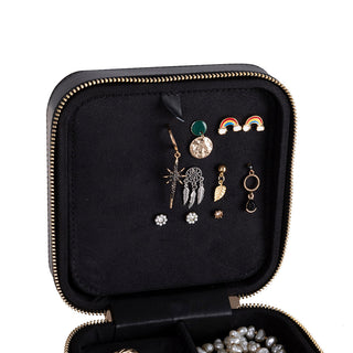 Amanda Full‑Grain Leather Jewelry Box, Orange