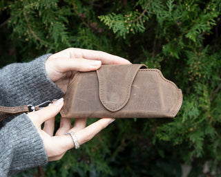 Harbor Leather Eyewear Case, Distressed Coffee