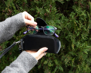 Harbor Leather Eyewear Case, Rustic Black