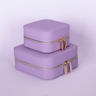 Amanda Full‑Grain Leather Jewelry Box, Orange