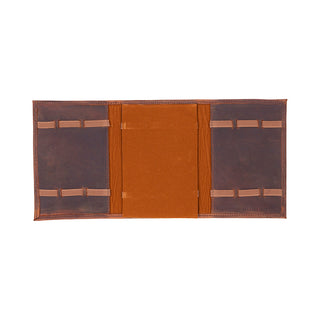 Triple Watch Band Leather Organizer, Saddle Brown