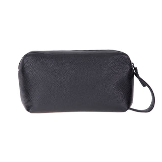 Carrera Montelaro — Full-Grain Cowhide Handheld & Toiletry Bag, Pebble Black