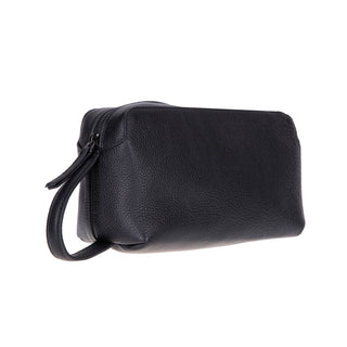 Carrera Montelaro — Full-Grain Cowhide Handheld & Toiletry Bag, Pebble Black