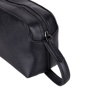 Carrera Montelaro — Full-Grain Cowhide Handheld & Toiletry Bag, Pebble Black