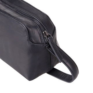 Carrera Montelaro — Full-Grain Cowhide Handheld & Toiletry Bag, Black
