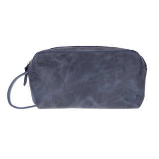Carrera Montelaro — Full-Grain Cowhide Handheld & Toiletry Bag, Navy Blue