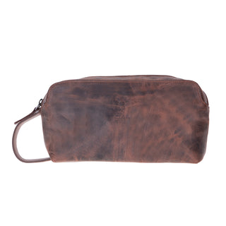 Carrera Montelaro — Full-Grain Cowhide Handheld & Toiletry Bag, Brown