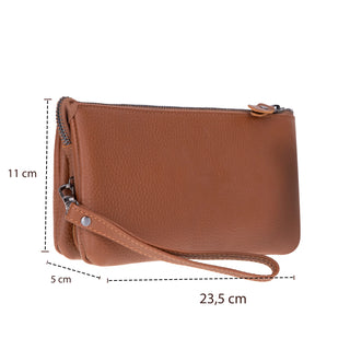 Carrera Vernox — Full-Grain Cowhide Slim Handheld Pouch, Tan