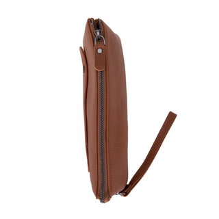 Carrera Vernox — Full-Grain Cowhide Slim Handheld Pouch, Tan