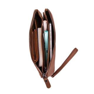 Carrera Vernox — Full-Grain Cowhide Slim Handheld Pouch, Tan