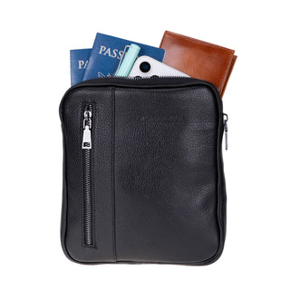 Carrera Torrenzio Leather Men's Compact Handbag, Black