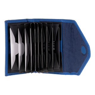 Aoki Leather Card Holder, Pebble Blue