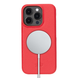 Mason Full-Grain Leather MagSafe Case – iPhone 15 Pro Max, Red