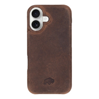 Mason Full-Grain Leather MagSafe Case – iPhone 16 Plus, Distressed Coffee