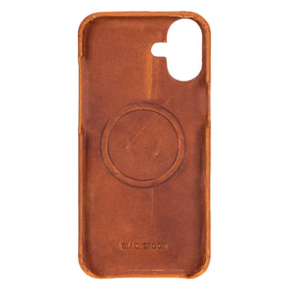 Mason Full-Grain Leather MagSafe Case – iPhone 16 Plus, Golden Brown