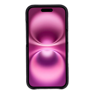 Mason Full-Grain Leather MagSafe Case – iPhone 16, Pebble Black