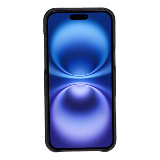 Mason Full-Grain Leather MagSafe Case – iPhone 16 Plus, Pebble Black