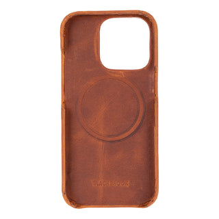 Mason Full-Grain Leather MagSafe Case – iPhone 16 Pro, Golden Brown